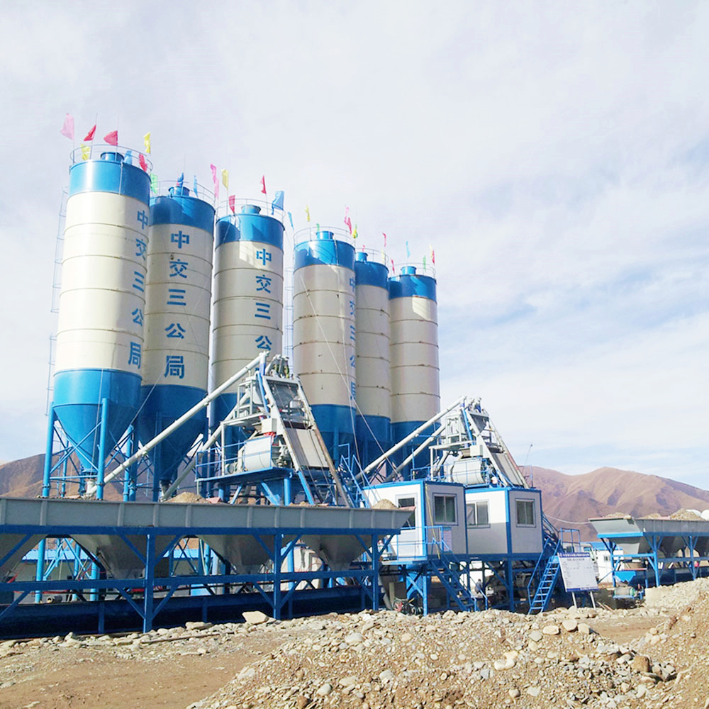 Best advanced fully automatic 50m3/h concrete batching plant