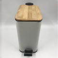 Rectangle Powder Coated Bamboo Waste Bin