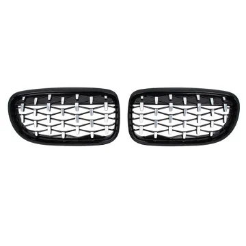 Black Chrome Front Kidney Grill for BMW 3 Series E90 09-12 Diamond Grille