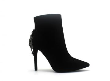 Sharp toe rhinestone prydnad fotled stövlar