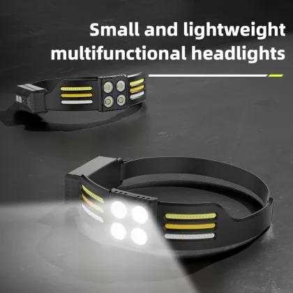 2023 New Cob Multifunctional XPE Outdoor Running Headlamp with Type-C Charging and Silicone Sensor Technology