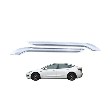 Carbon Fiber Chrome Plated Rear Fog Lamp Decorative Strip for Tesla Model Y 2021 (ABS External OEM)