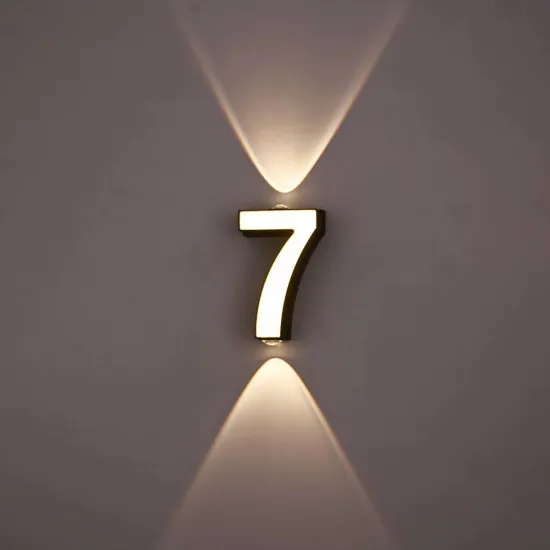 7W LED Wall Light: Garden Lamp with IP65 Waterproof Rating, Black Shell Letters, Aluminum-Iron Base for Outdoor House Decoration