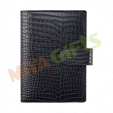 Black Luxurious Custom Personalized PU Faux Leather Planner Cover A5 A6 B6 Journal Notebook Case