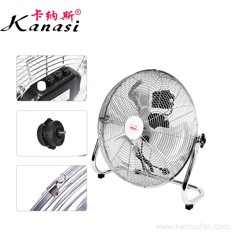 Household outdoor Portable Industrial Metal Blades Floor Fan