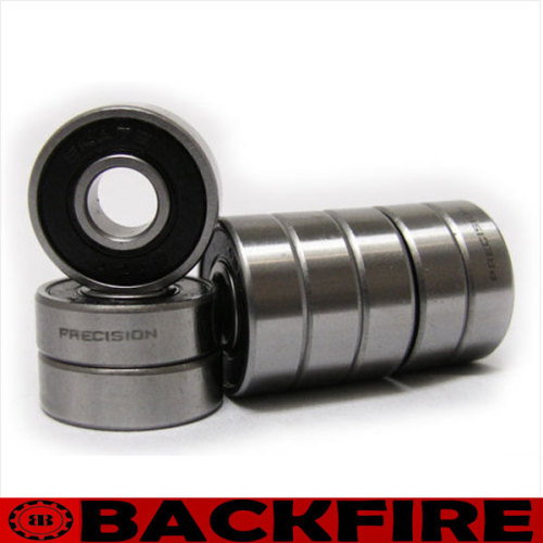 Backfire 8 Skateboard Longboard Bearings PRECISION ABEC 7 BLACK