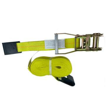 2-Inch x 5 Ton Truck Trailer Cargo Control Ratchet Lashing Strap with Flat Hooks