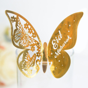 Eid Mubarak Butterfly Cup Carte per decorazioni per feste musulmane