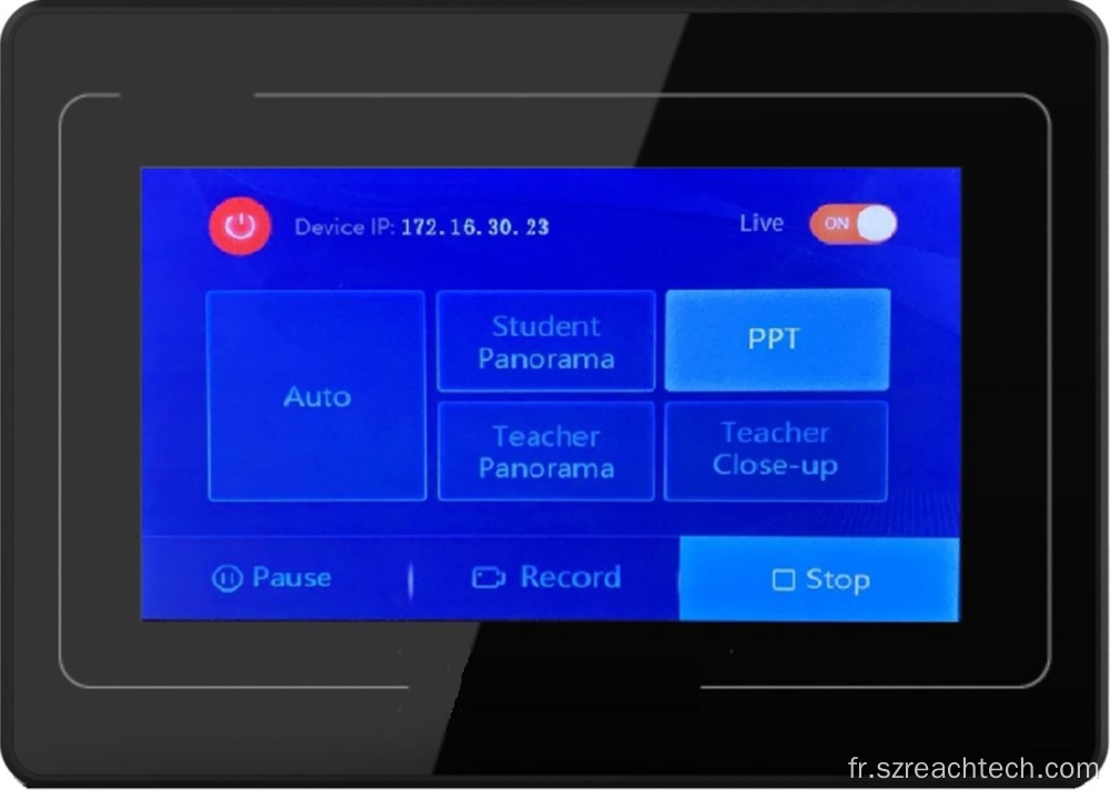 Panneau de configuration de l'écran tactile