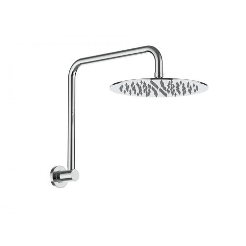 Pommeau de douche pluie nickel brossé avec bras de douche