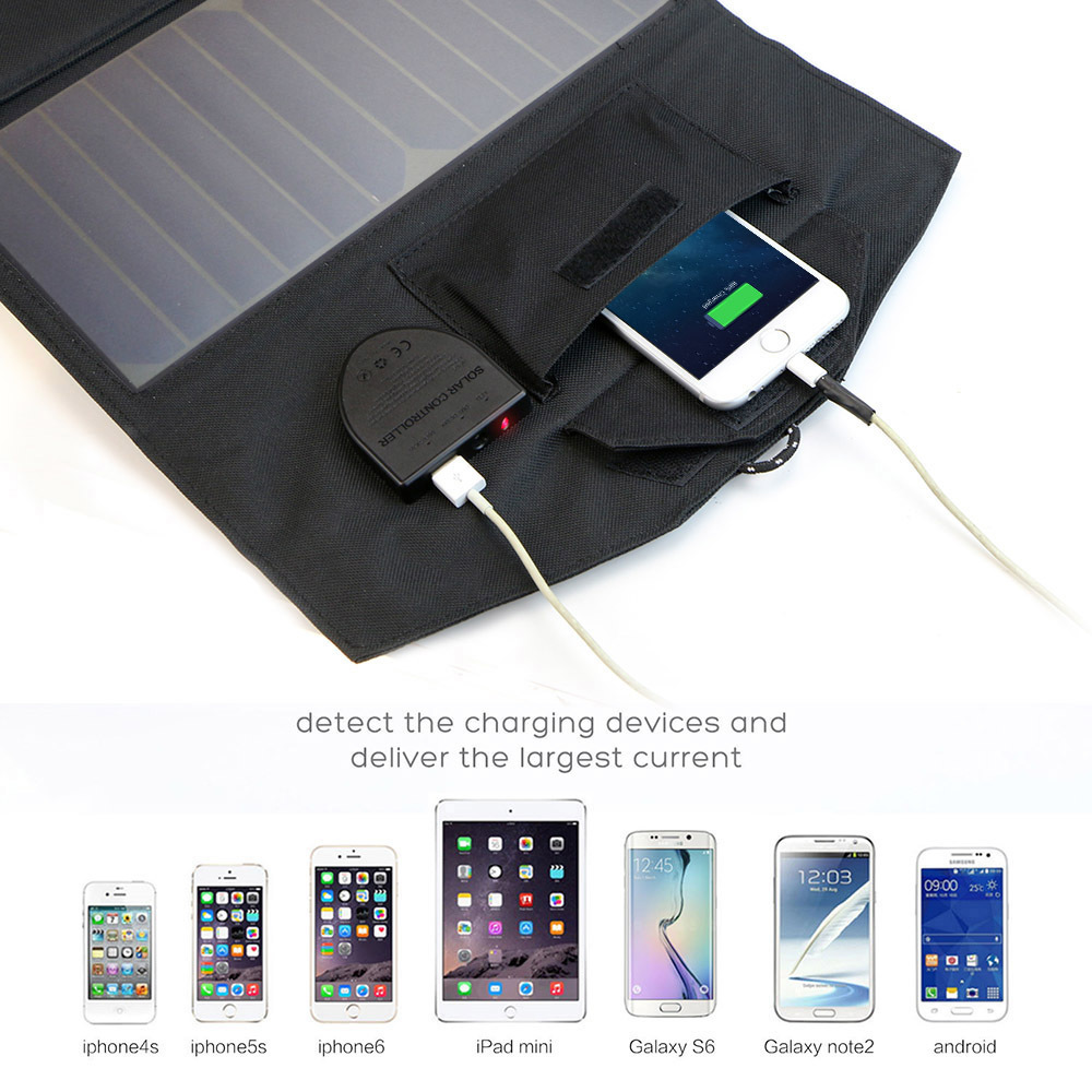 ALLPOWERS Portable Solar Panel Charger USB 18V 5V 21W 20W Foldable Mobile Power Bank for Laptop Smartphone Battery Charger