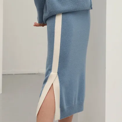 Quality winter wool cashmere skirt