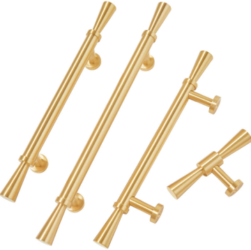 Brushed Gold Conical Brass Cabinet Pulls