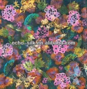 hand printed silk cotton fabric
