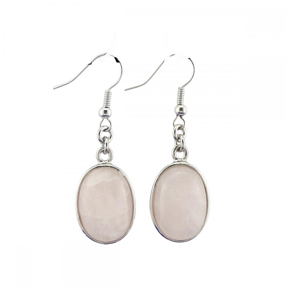 Piedra natural forma ovalada con pendientes de piedra preciosa pendientes de cristal de la amatista arendio de aro de cuarzo para mujeres niña