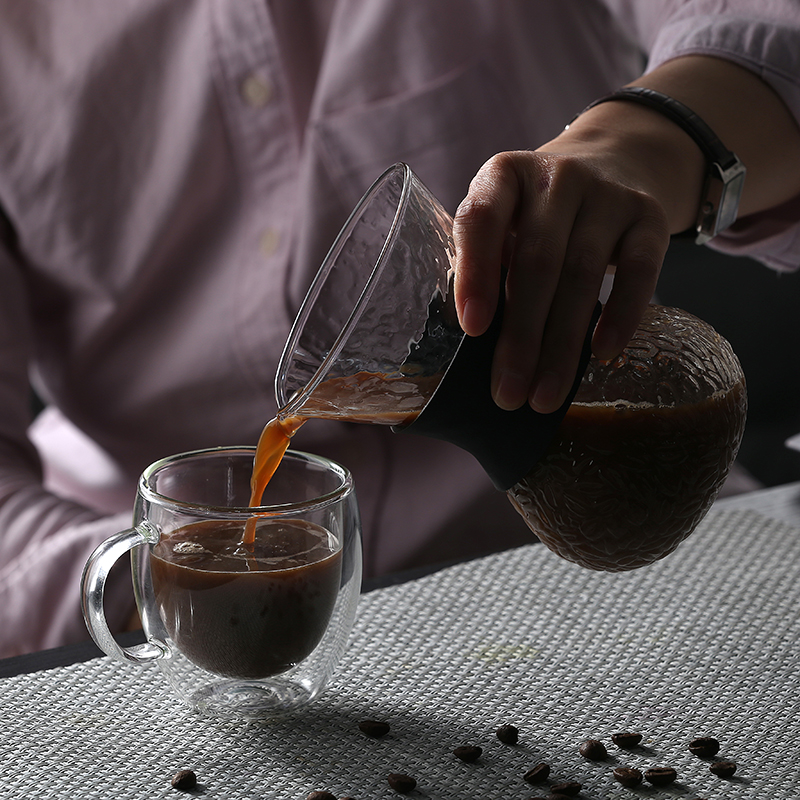 Taza de café de vidrio resistente al calor de 80 ml de doble capa 100% taza exquisita hecha a mano