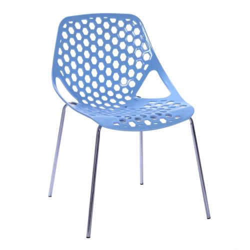 Chaises de salle à manger modernes en plastique avec dossier à motif