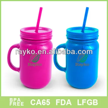 20oz plastic mason jar with straw