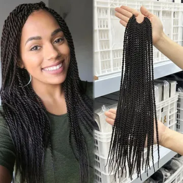 Colorful Synthetic Micro Thin Hair Braids: 18 Inch Senegalese Boubou Twist Weave in 12 Strands Pack
