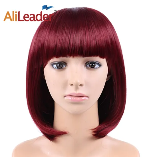 AliLeader 12 INCH Futura Short Bob Heat Resistant Synthetic Wig With Bangs