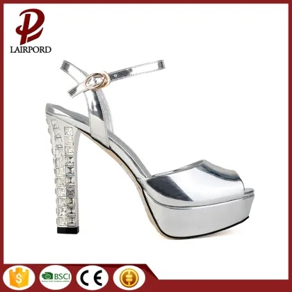 crystal high heel fashion sandals with platform