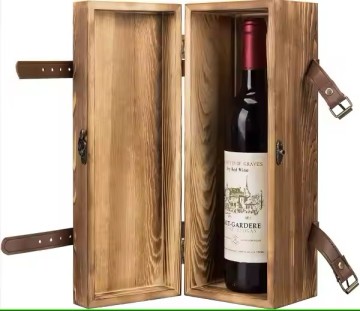 Eco-Friendly Customizable Wooden Wine Box with Metal Lock, 5kg Load Capacity