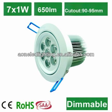2014 best selling high quality 80lm/w high power led 7w downlight