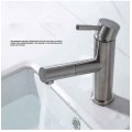 Stainless-steel mixer bathroom brushed pull out basin faucet