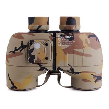 Compact Lightweight Foldable Binoculars - 10x50 Aggravated Compass Desert Yellow