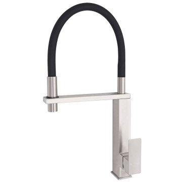 Brushed Square Pull-Out Spray Spout Kitchen Faucet