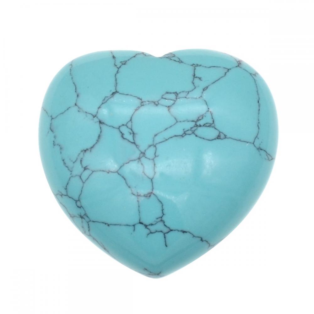 40X40X20MM Turquois Heart para mujeres Joyería curativa con chakra sin agujero