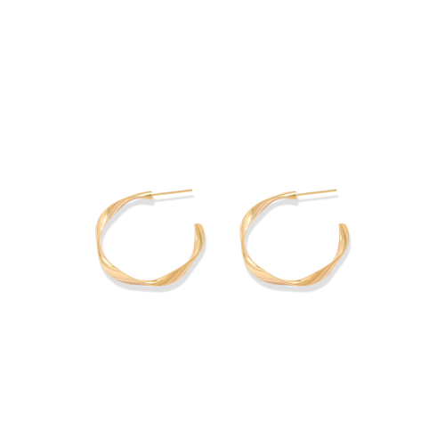 Elegantes pendientes geométricos de giro plateado