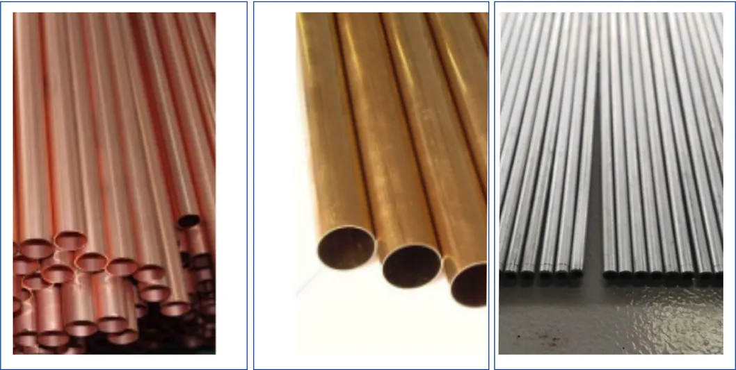 3kw連続送り銅管矯正機及びチップレス切断機