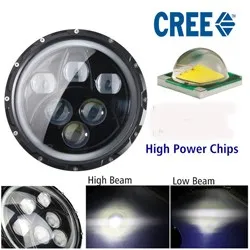 China Car Accessory 7" 60W Hi/Low Beam Led Headlight For Wrangler Motorcycle