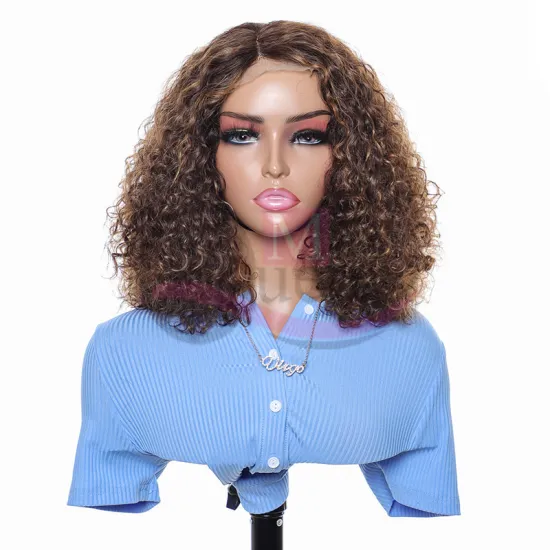 2022 Hot Sale Highlight Virgin Human Hair Wigs HD Lace Front Brazilian 12A Short Bob Wigs Pixie Curl Water Weave Human Hair Wig