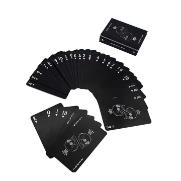Toptan su geçirmez siyah pvc plastik oyun kartları - özel baskı poker