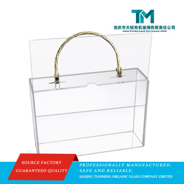 Elegante saco para presente de flores em acrílico transparente com alça