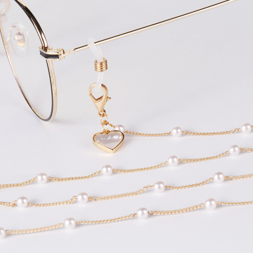 Women's Gold Face Necklace with Glasses Chain Vendor