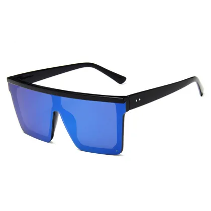 Women's Vintage Oversize UV400 Black Sunglasses - Luxury Brand Square Frames