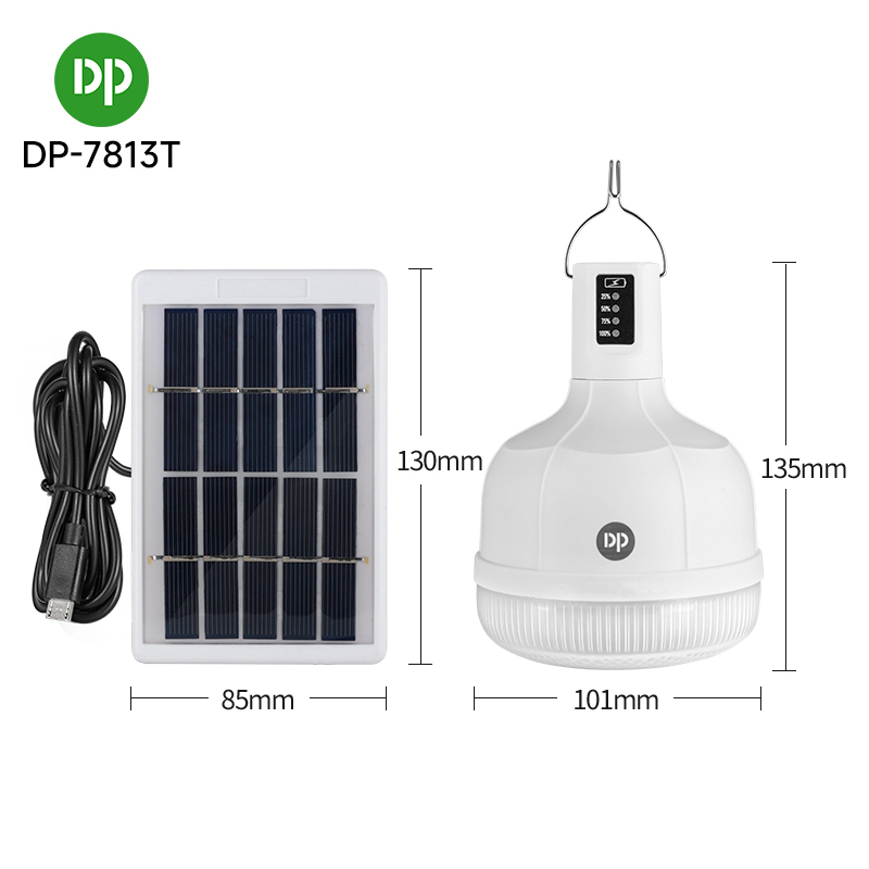 Outdoor Solar Panel Charging LED Emergency Light Bulb