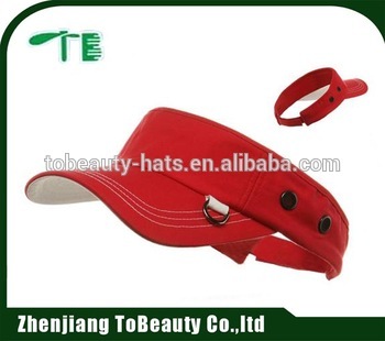 red visor with metal eyelet