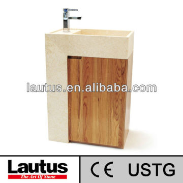 WHOLE SET BATHROOM BASIN,OAK WOOD CABINET+STONE BASIN,MODEL NO LAN010GL