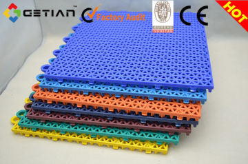 Green Multi-purpose Suspended Modular Plastic Floor, Volleyball Court Flooring