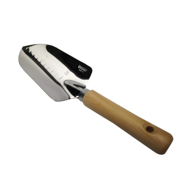 Wood Handle Garden Snow Shovel: Mini Stainless Steel Shovel for Yard and Garden Clearing