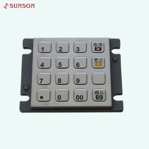 Dispositivo de pagamento portátil PCI teclado braille de aço inoxidável