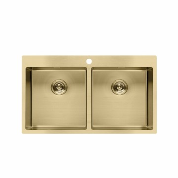 Factory Direct 304 SS High Grade Rose Gold Stainless Steel Double Bowl Kitchen Sink