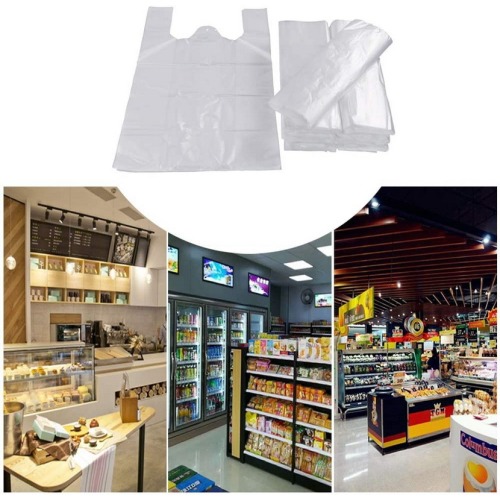 Shopping Polybag Plastic Clear Grocery Supermarket Gusset Garbage Rubbish T-Shirt Carrier Bag