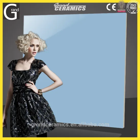 Pure blue full body bathroom floor tiles