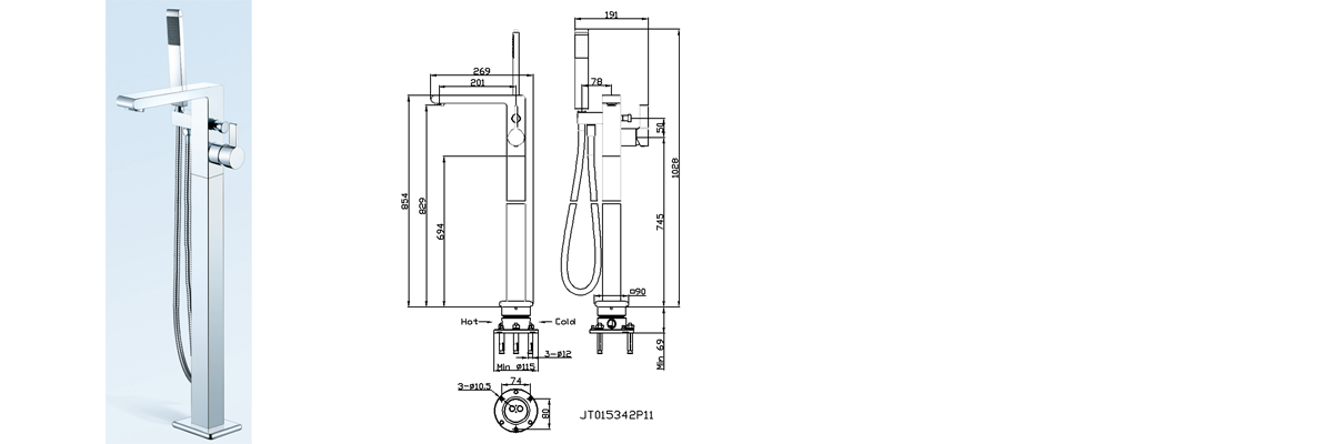 free standing tub faucet