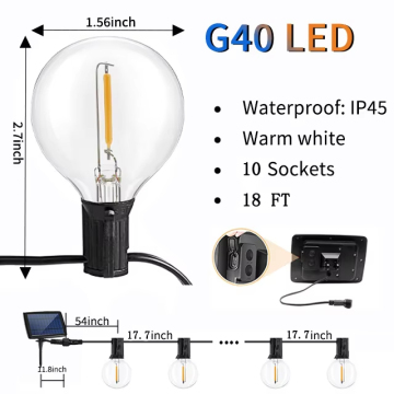 Festival Decorative String Lights G40 E12 Waterproof Courtyard Garden Lighting